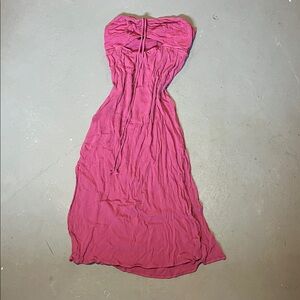 Pink Strapless Beach Coverup Dress